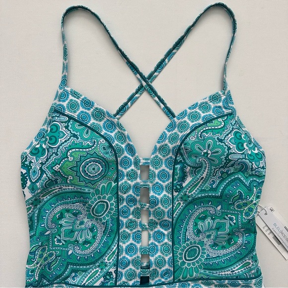 Bleu Rod Beattie COASTAL COOL PLUNGE ONE-PIECE SWIMSUIT Size 8 Women - Picture 5 of 15